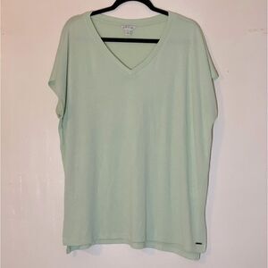 Womens Orvis Sheer Top Lime Green Sz XL Gorgeous